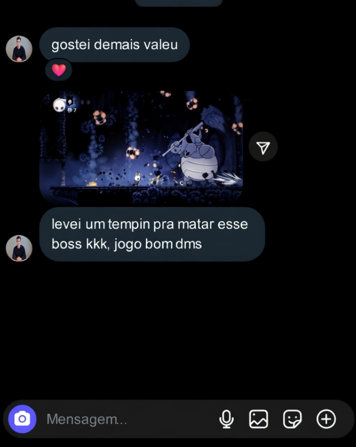 Depoimento: Gostou muito do Hollow Knight — gameplay de boss no celular